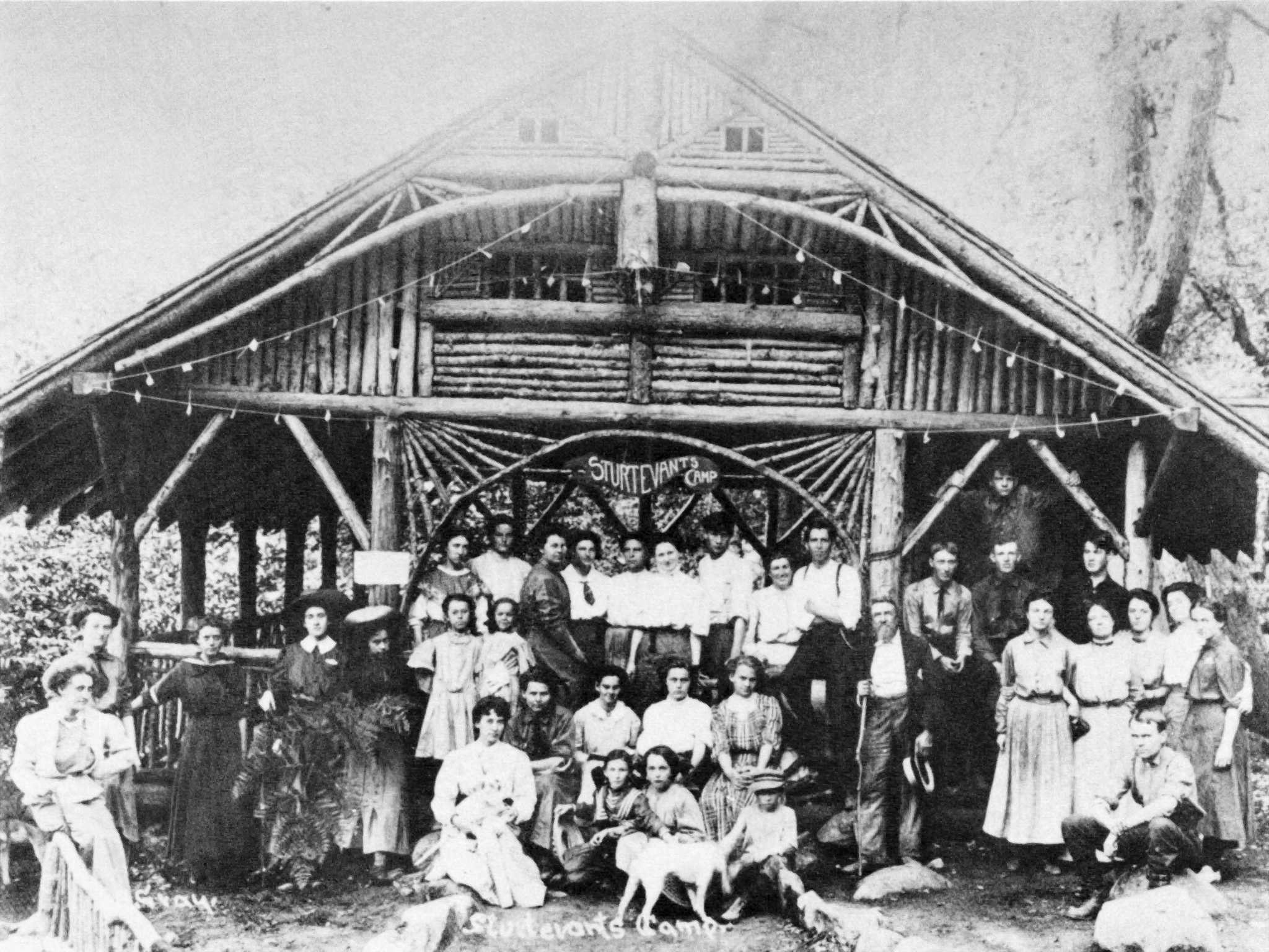 Wilbur Sturtevant & Visitors at the Swiss Dining Room in 1898