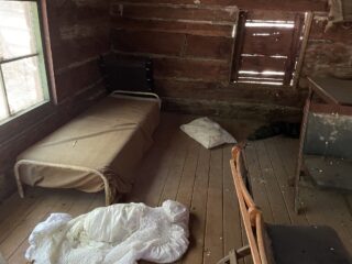 Bear damage in the Ranger Cabin
