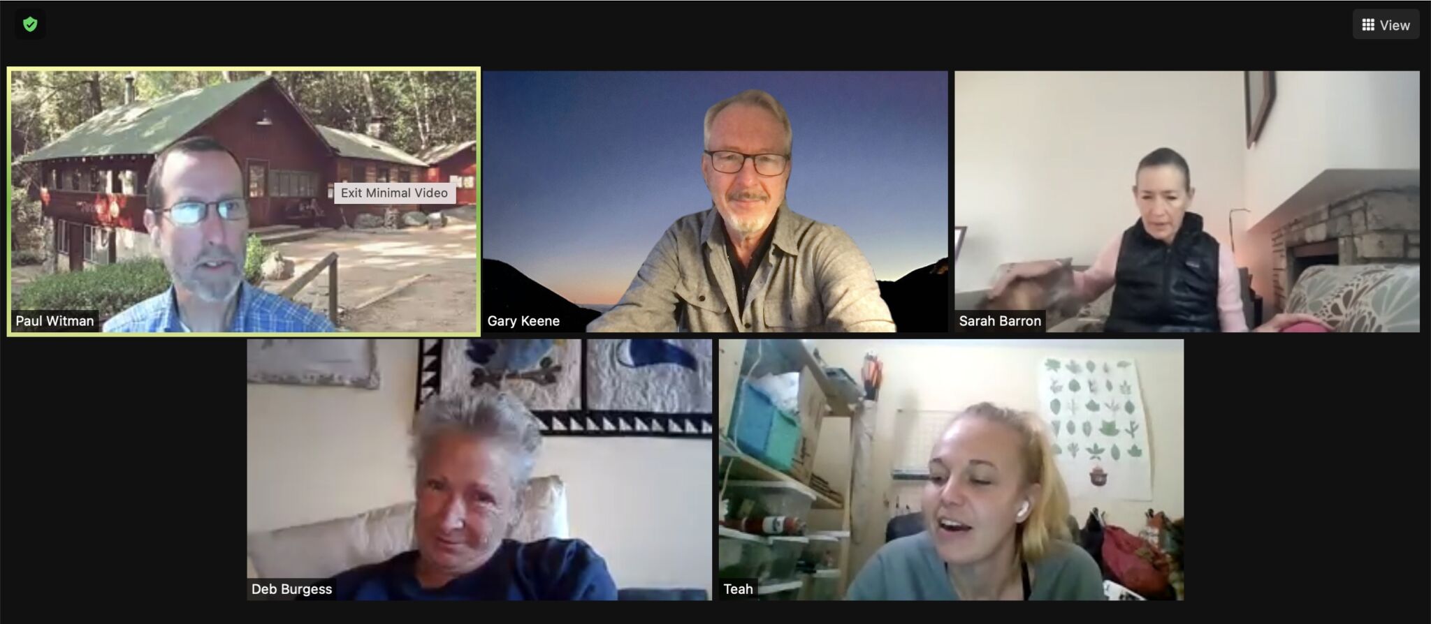 Sturtevant Conservancy board members on a video conference call.